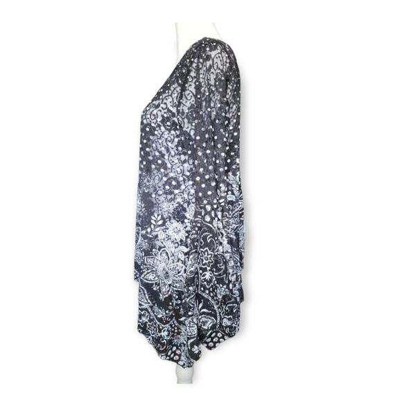 Dor Dor Couture Y2k Shirt Whimsigoth Polka Dot Handkerchief Hem Bell Sleeve M - Picture 6 of 10